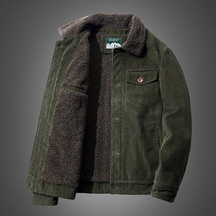 Herren Komfortable Cordjacke mit Teddyfutter Drune
