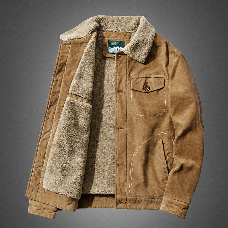 Herren Komfortable Cordjacke mit Teddyfutter Drune