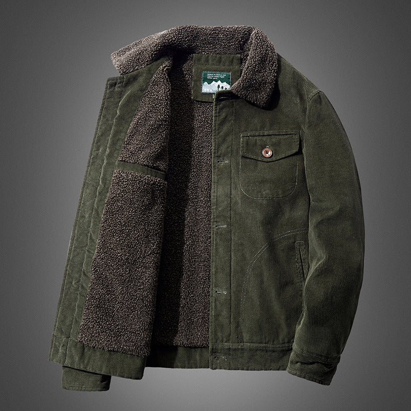 Herren Komfortable Cordjacke mit Teddyfutter Drune