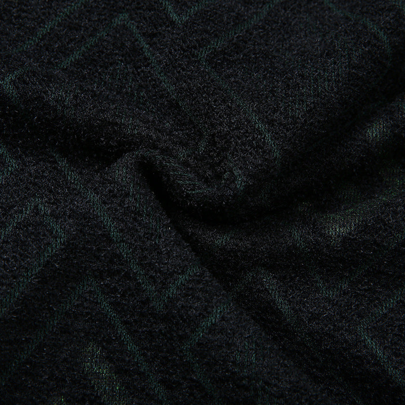 Herren Feinstrickpullover mit Jacquard‑Rautenstruktur und Rundhalsausschnitt Drune