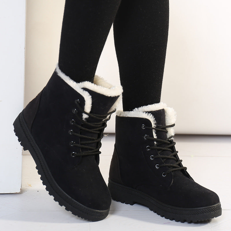 Damen Gefütterte Schnür-Ankleboots mit Teddyfutter und robuster Lug-Sohle Drune