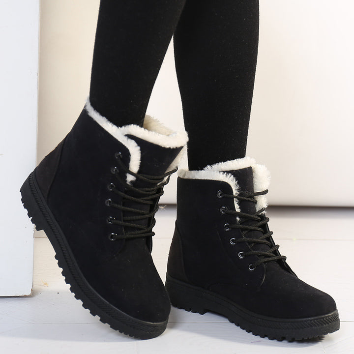 Damen Gefütterte Schnür-Ankleboots mit Teddyfutter und robuster Lug-Sohle Drune