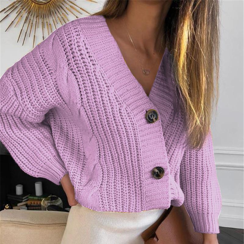 Damen Strickjacke mit übergroßem Design und dekorativen Knöpfen Drune