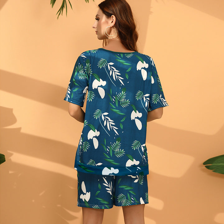 Damen lässiges Sommer-Outfit mit floralem Print Drune