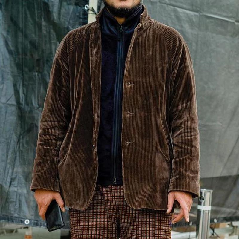 Drune | Relaxed Fit Cordjacke - Kragenknopf-Jacke