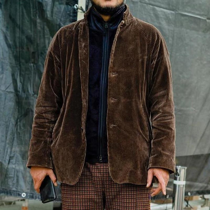 Drune | Relaxed Fit Cordjacke - Kragenknopf-Jacke