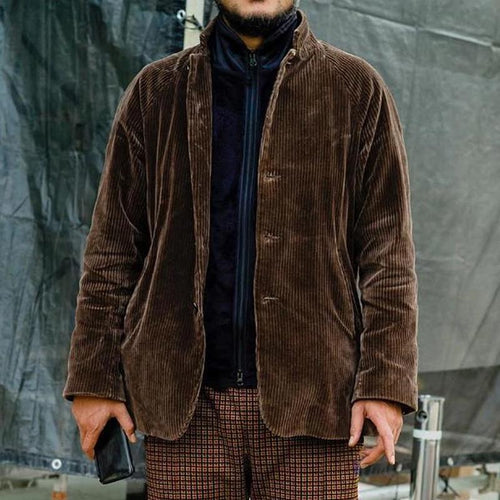 Drune | Relaxed Fit Cordjacke - Kragenknopf-Jacke