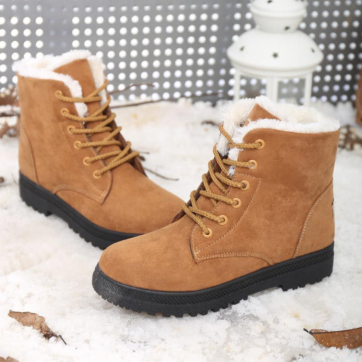 Damen Gefütterte Schnür-Ankleboots mit Teddyfutter und robuster Lug-Sohle Drune