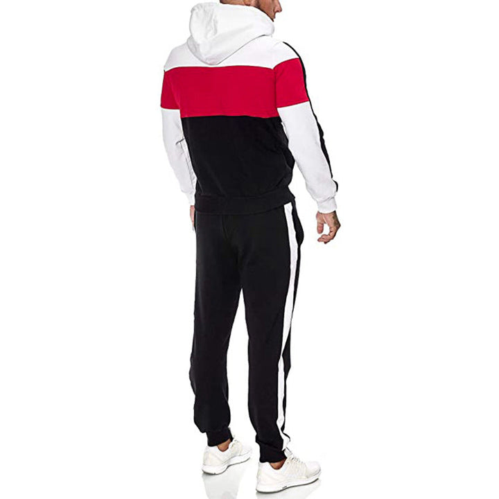 Herren Sportanzug mit Kapuze und modernem Farbblockdesign Drune