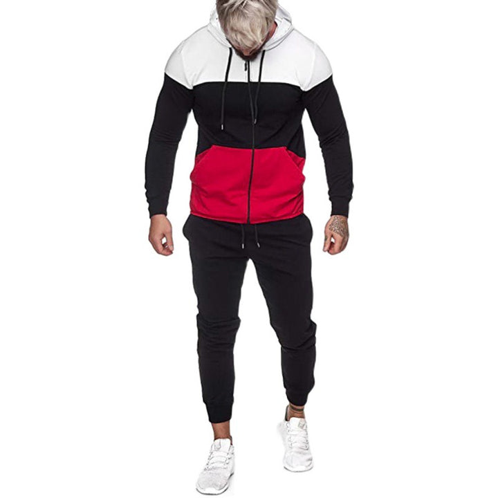 Herren City-Casual Jogginganzug mit Kapuzen‑Zipjacke und tapered Jogginghose aus Baumwollmix Drune