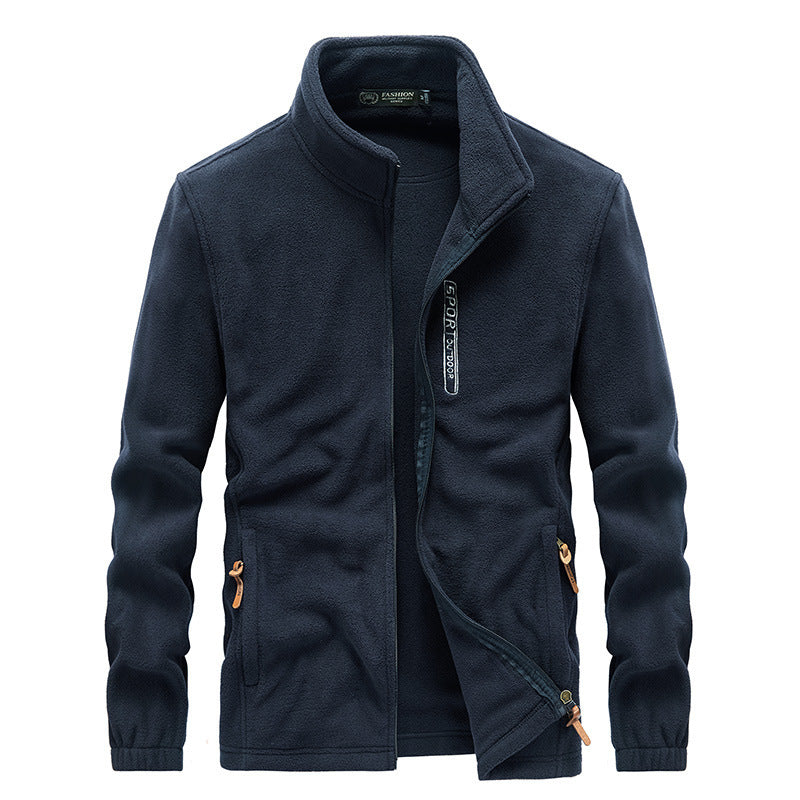 Herren thermoregulierende Fleece‑Blousonjacke mit Sherpa‑Innenfutter und Stehkragen Drune