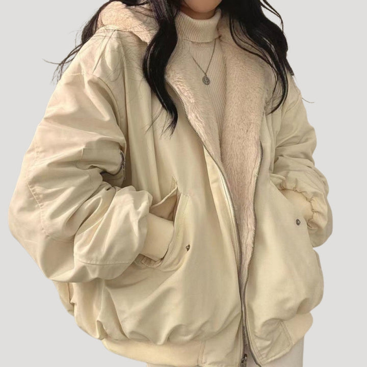 Drune | Damen Sherpa Fleece Teddy Jacke Winterstil