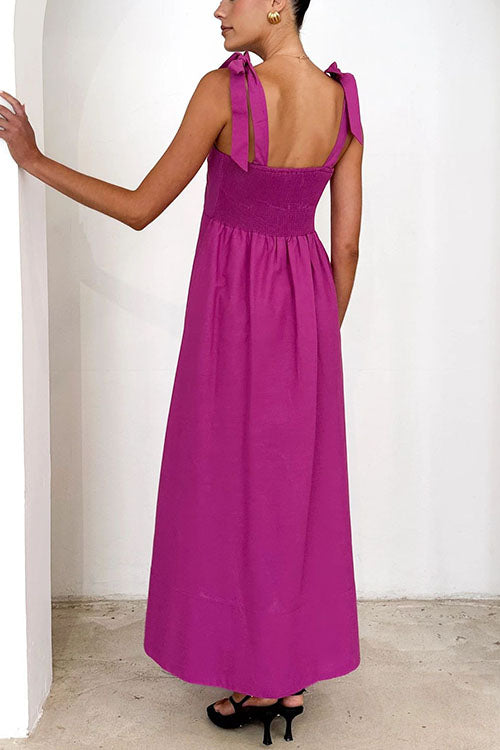 Drune | Rosiedress Schleifen-Schulter Empire Taille Swing Maxi Cami Kleid