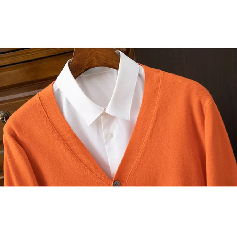 Drune | Herren Strickjacke Mit Knöpfen, Leichter Stoff, Klassischer V-ausschnitt