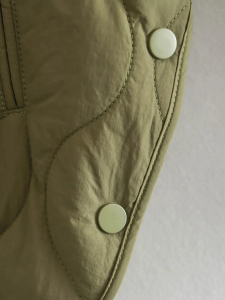 Drune | Elegante Langarm-Steppjacke mit Ein-Knopf-Verschluss Ideal für Herbst/Winter