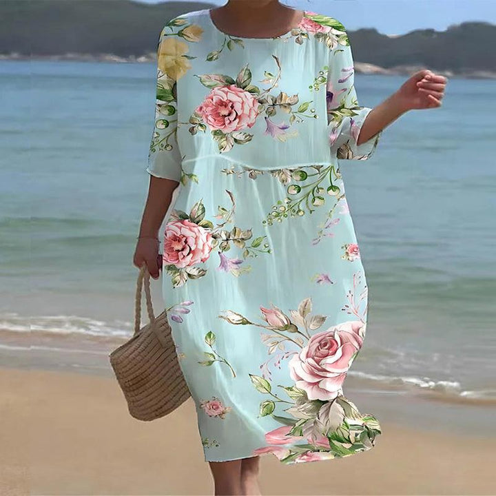 Drune | Elegantes Bauchbedeckendes Blumenkleid