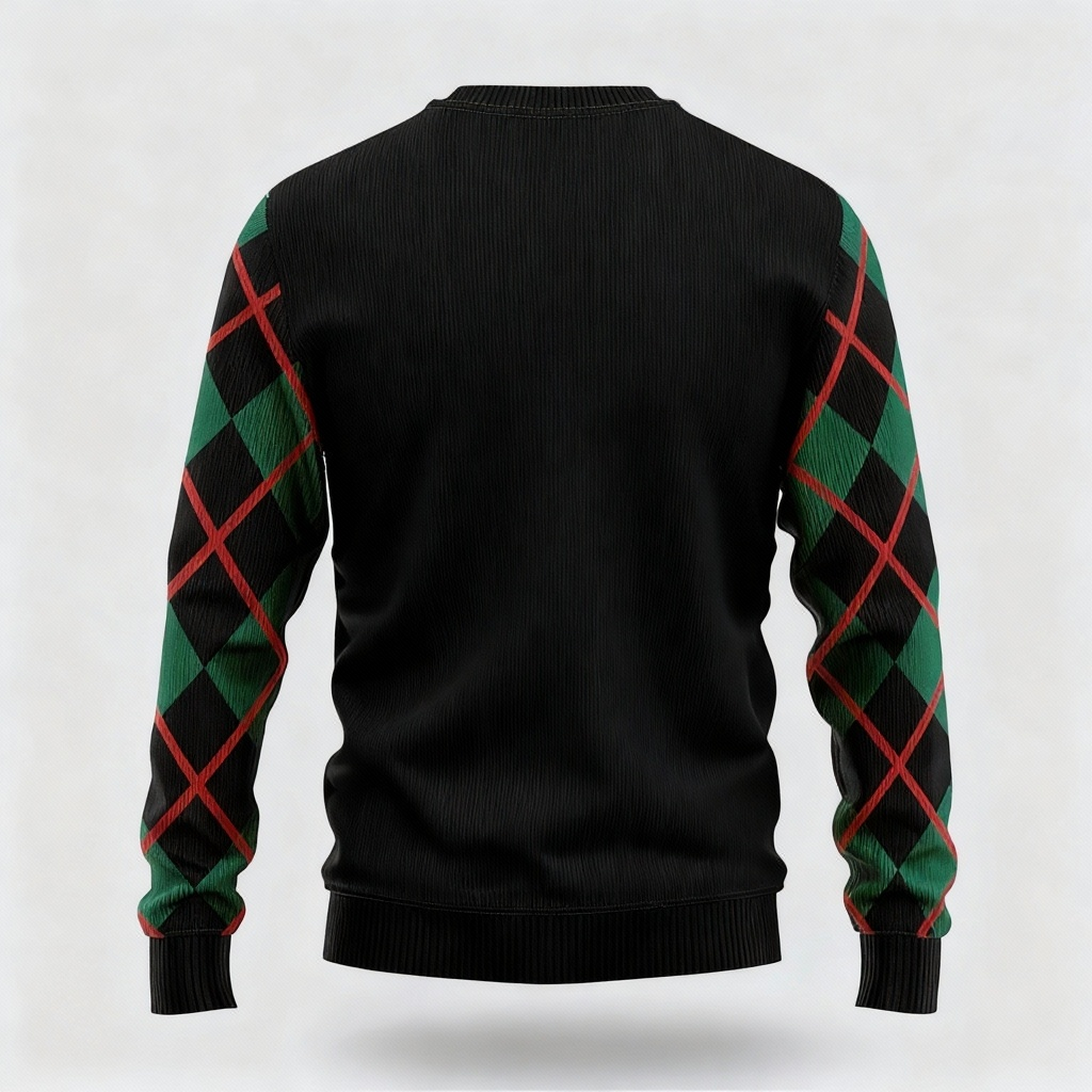 Drune | Künstlerisches Weihnachtsmann-Musterdesign - Maximalistischer Weihnachtsdruck Ugly Sweater