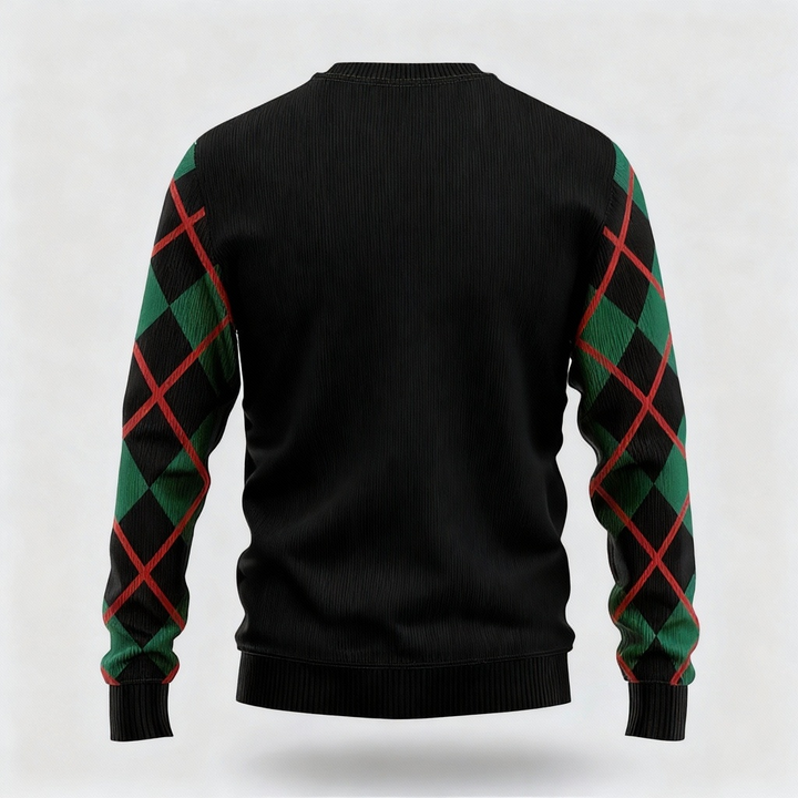 Drune | Künstlerischer Schädel Druck - Maximalistischer Weihnachtsdruck Hässlicher Pullover
