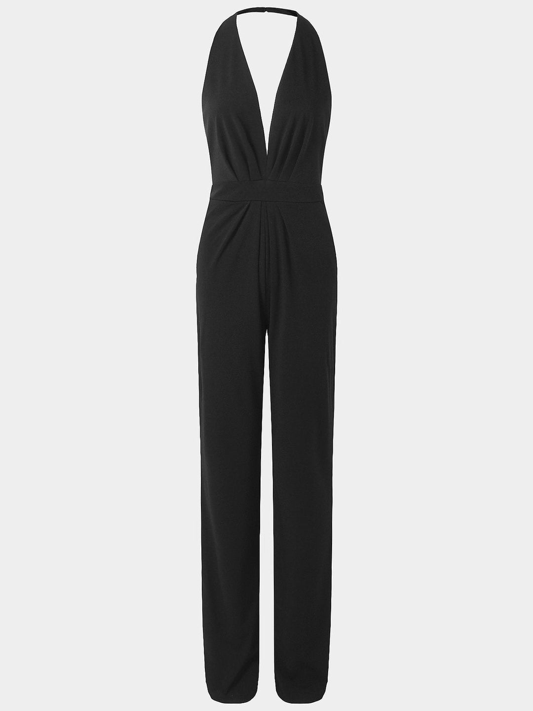 Drune | Tiefer V-Ausschnitt Ärmelloser Breiter Bein Jumpsuit
