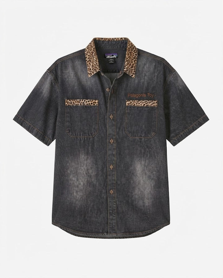 Damenmode Kurzarm Denim Shirts Drune