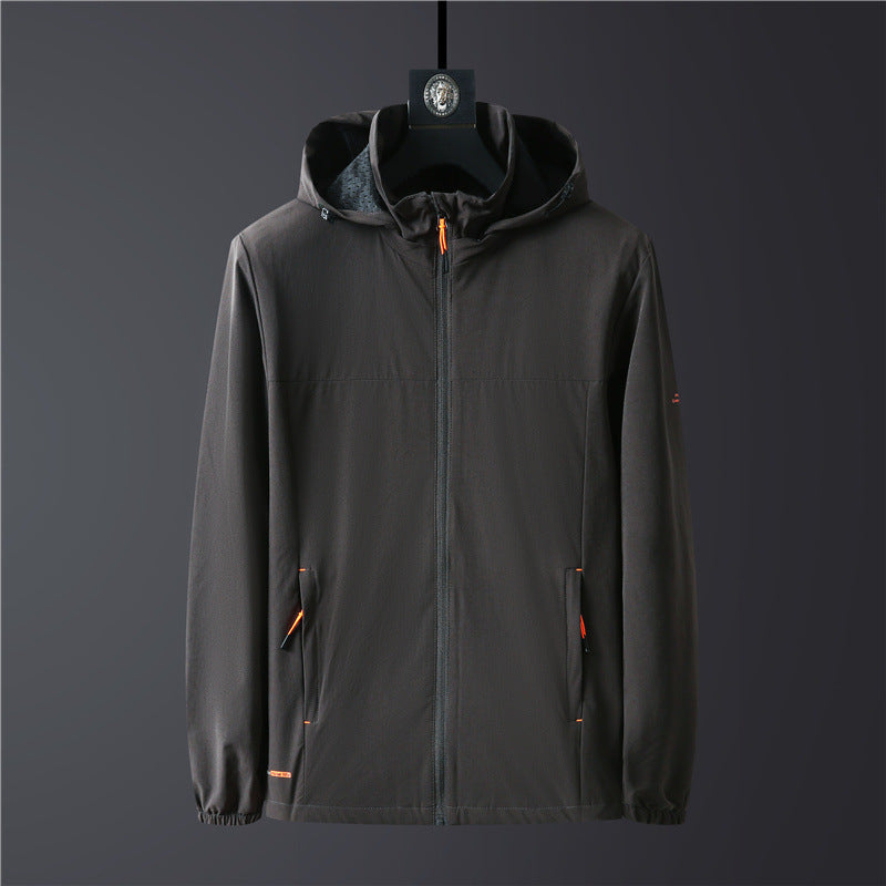 Herren Ultraleichte atmungsaktive Softshell-Funktionsjacke mit Kapuze und elastischen Bündchen Drune