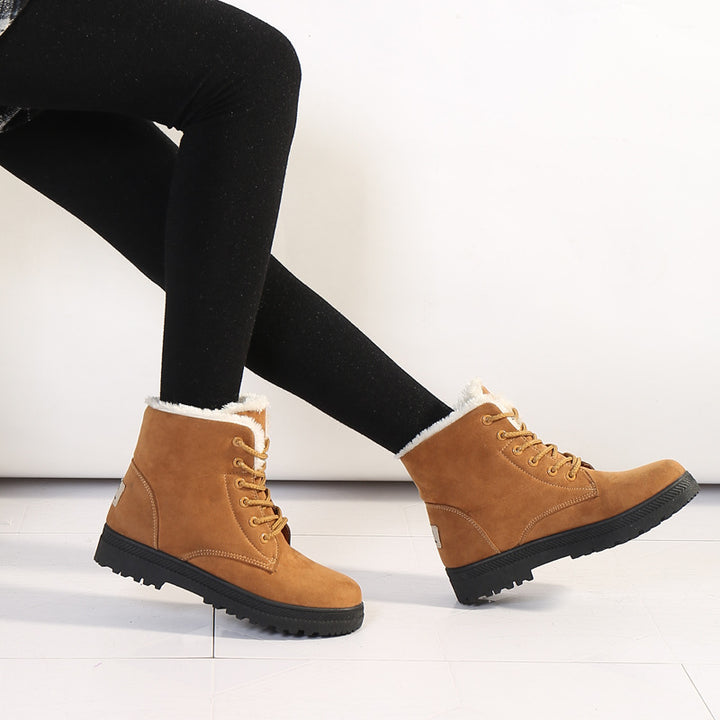 Damen Gefütterte Schnür-Ankleboots mit Teddyfutter und robuster Lug-Sohle Drune
