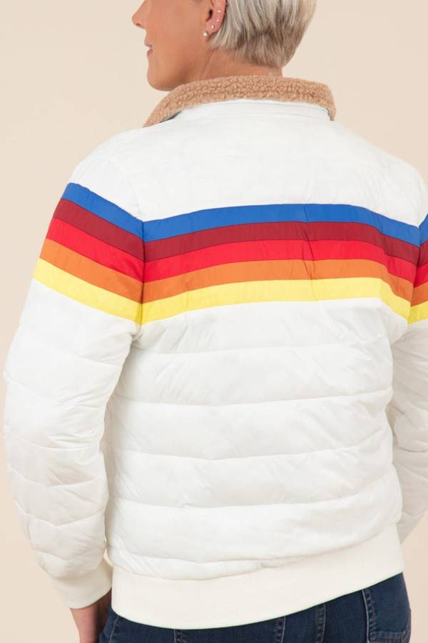 Drune | Regenbögen Retro Streifen Isolierte Jacke