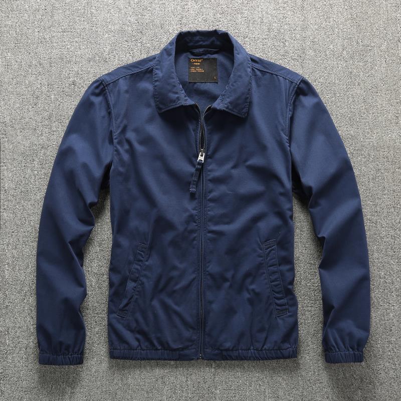 Herren Leichte Harrington-Jacke mit Reißverschluss, Stehkragen und elastischen Bündchen Drune