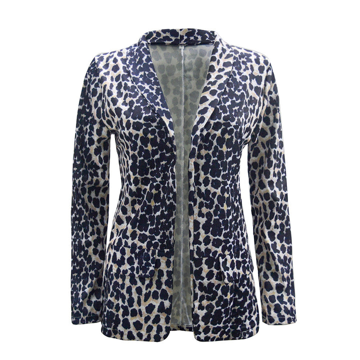 Damen Leichter Longblazer mit Schlangenprint, offener Front und aufgesetzten Taschen Drune