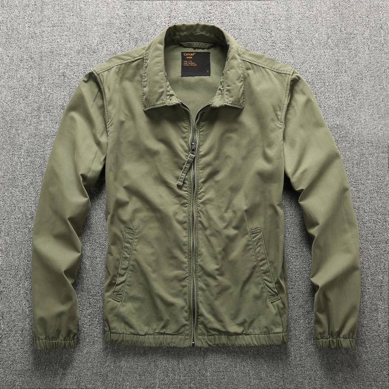 Herren Leichte Harrington-Jacke mit Reißverschluss, Stehkragen und elastischen Bündchen Drune