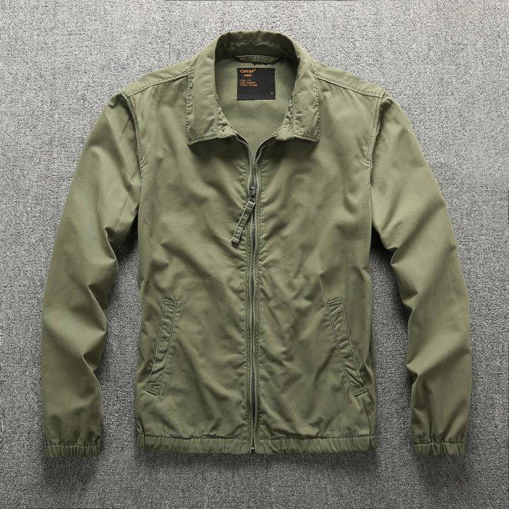 Herren Leichte Harrington-Jacke mit Reißverschluss, Stehkragen und elastischen Bündchen Drune