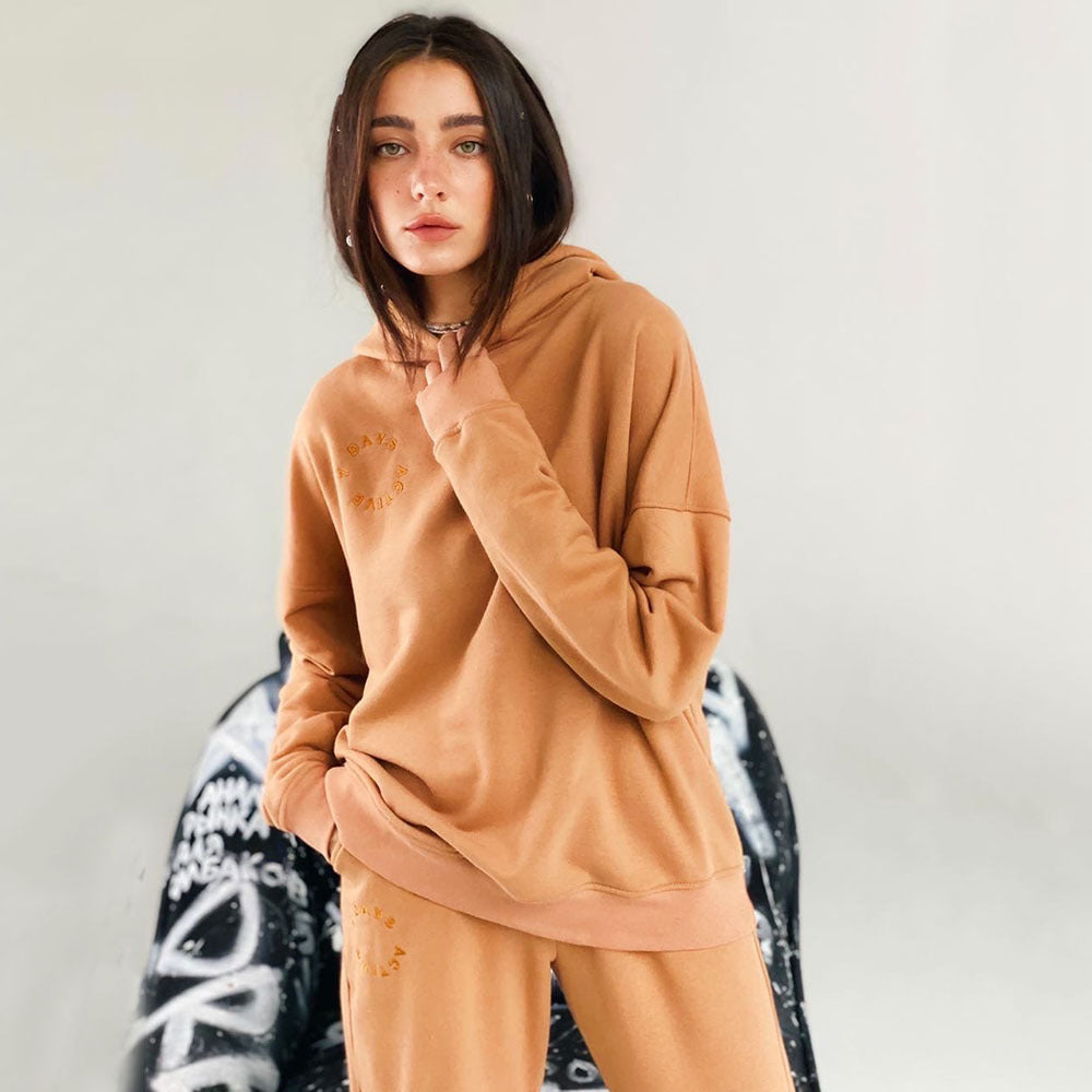 Damen bequemer Kapuzenpullover und Jogginghose Drune
