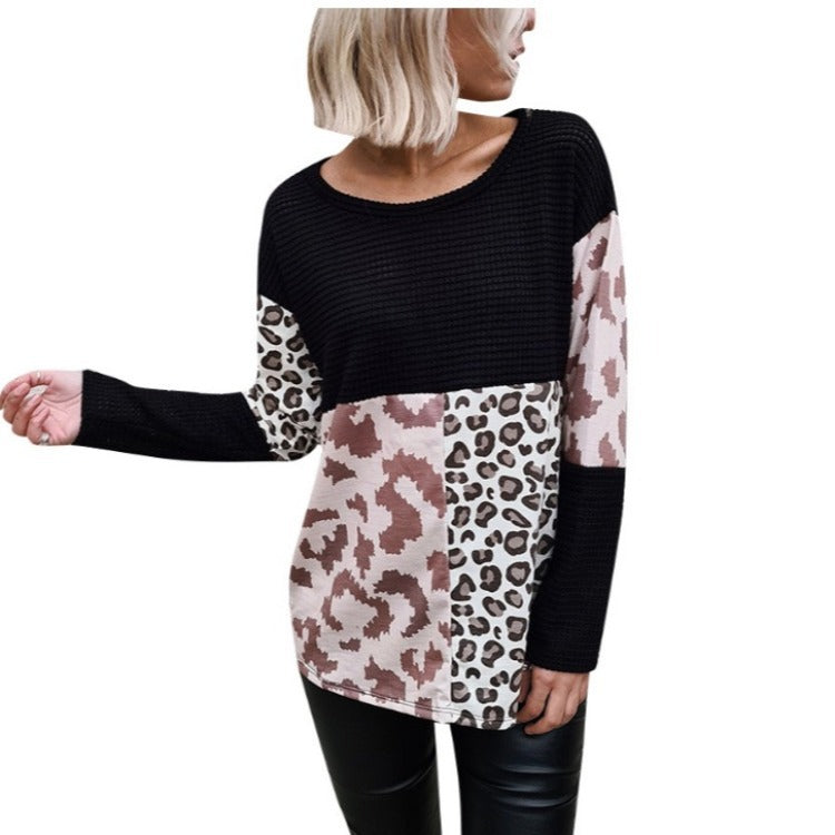 Damen Pullover mit Animal‑Patchwork und geripptem Oberteil Drune