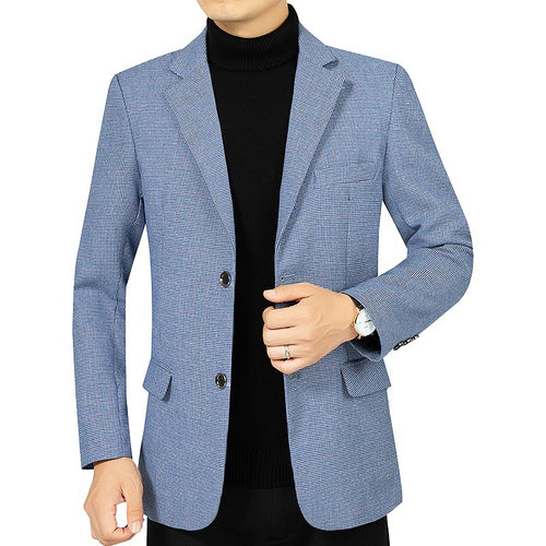 Herren Slim-Fit Sakko fein kariert aus leichtem MischgewDrunee mit teilgefütterter Innenverarbeitung Drune