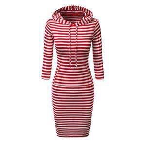 Damen Hoodie-Kleid mit praktischen Taschen und Kapuze Drune