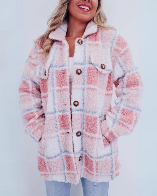Drune | Karierte Jacke Knopf Vorderseite