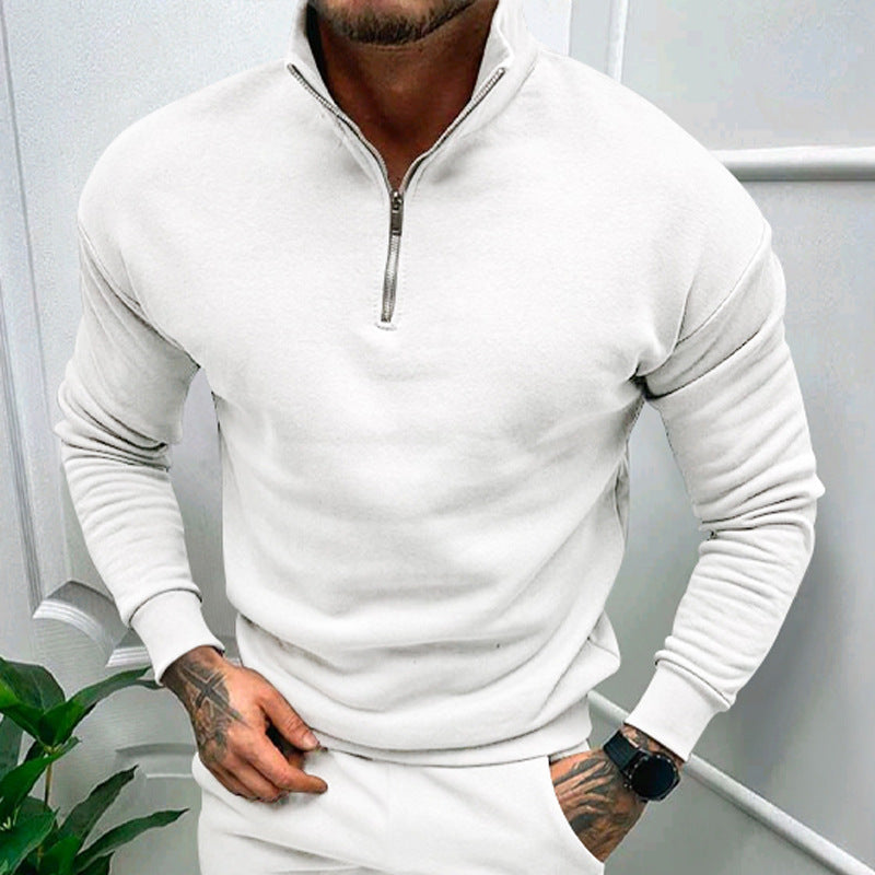 Drune | Pullover mit Halb-Zip Stehkragen