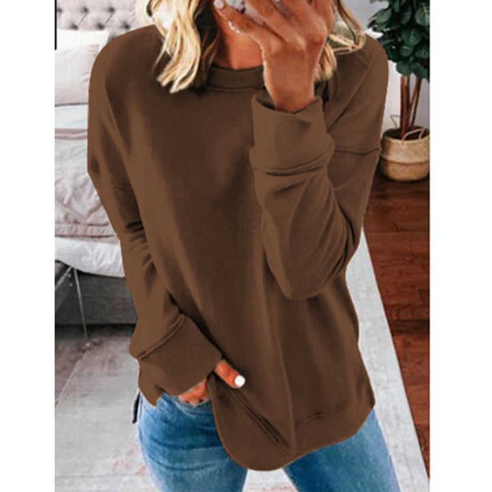 Damen lässiger Sweatshirt mit strukturiertem Design und überschnittenen Schultern Drune