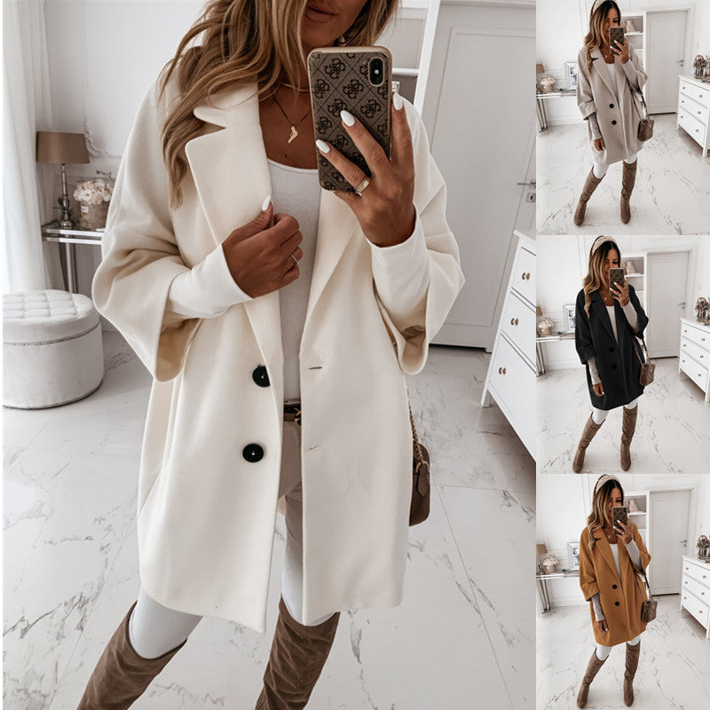 Damen eleganter Oversized-Mantel mitreißendem Schnitt Drune