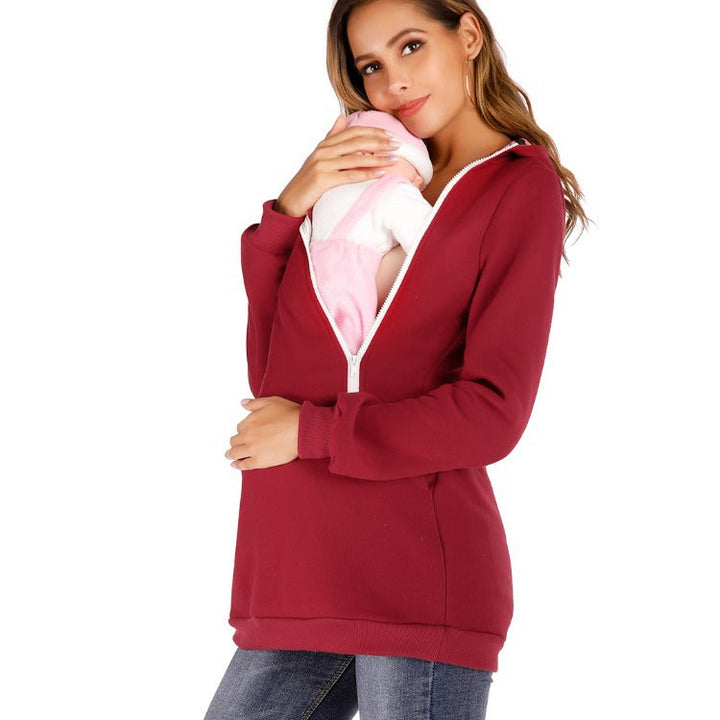 Damen Umstandsjacke mit praktischem Reißverschluss und modernem Design Drune