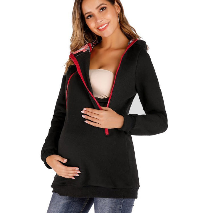 Damen Umstandsjacke mit praktischem Reißverschluss und modernem Design Drune