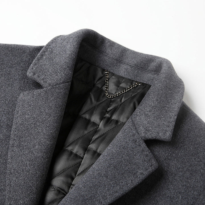 Herren Einreihiger Wollmix-Übermantel mit gesteppter Thermo-Innenjacke Drune
