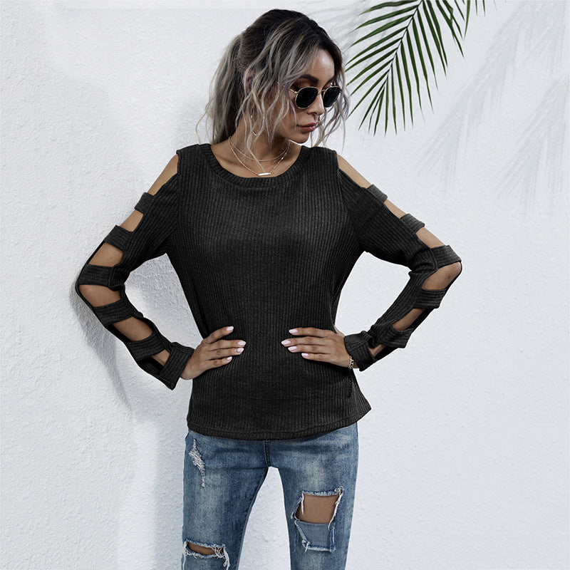 Damen Bequemer Pullover mit Cut-Out-Details Drune