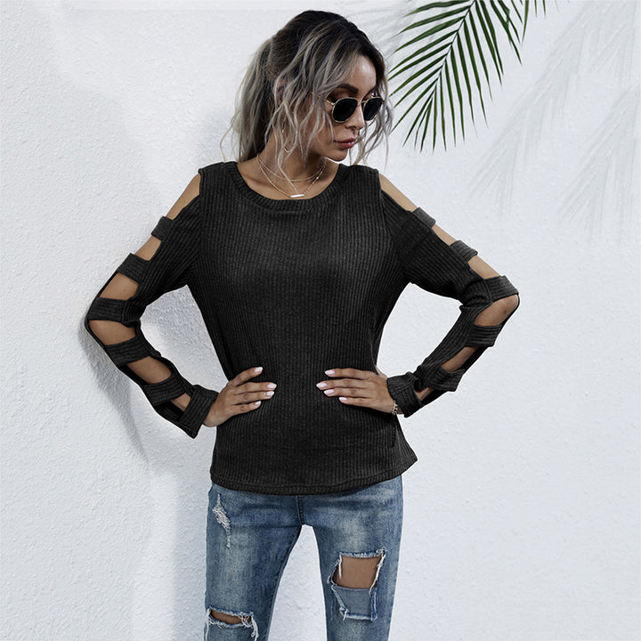 Damen Bequemer Pullover mit Cut-Out-Details Drune