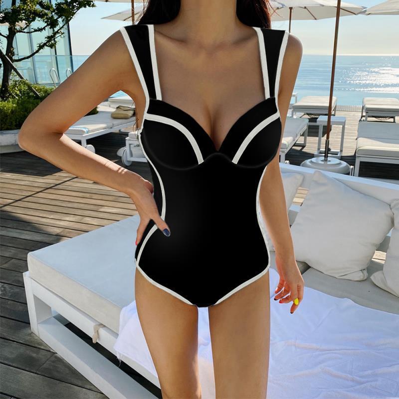 Damen Sportlicher Einteiler Badeanzug mit elegantem Detail Drune