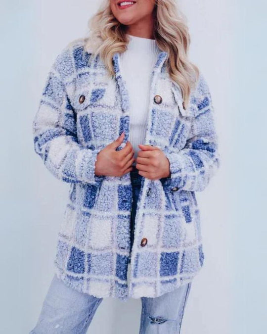 Drune | Karierte Jacke Knopf Vorderseite