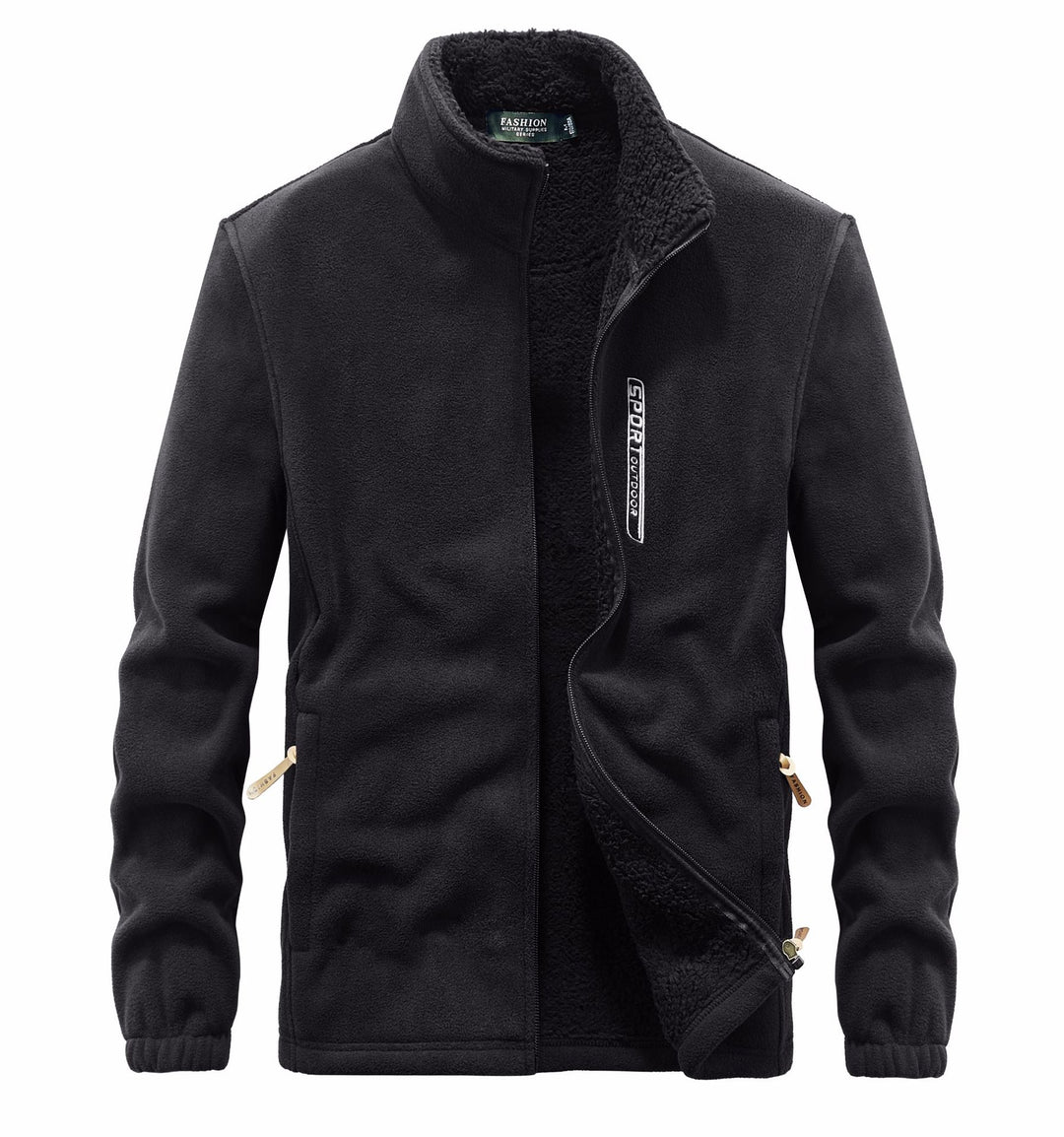 Herren thermoregulierende Fleece‑Blousonjacke mit Sherpa‑Innenfutter und Stehkragen Drune