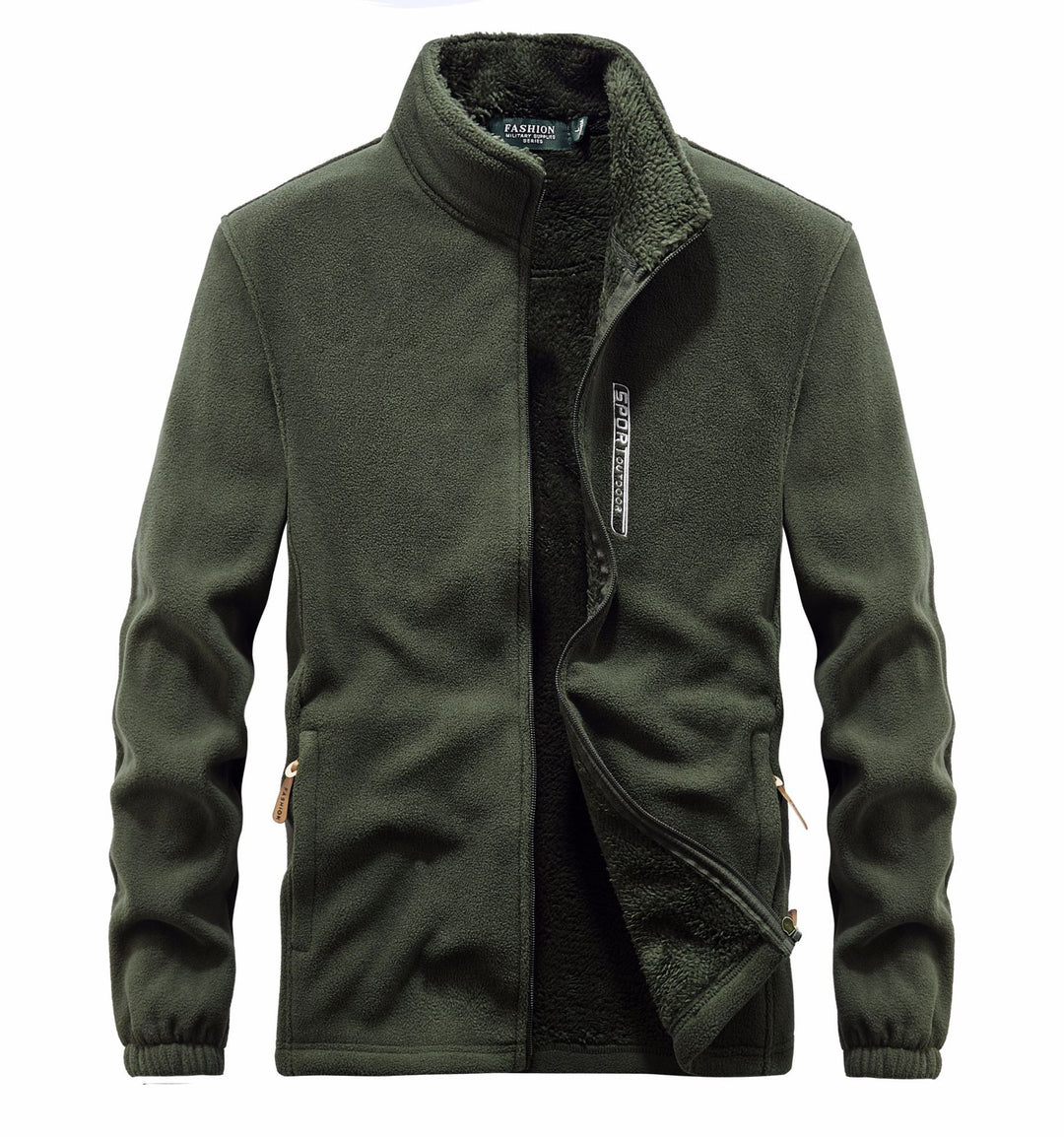 Herren thermoregulierende Fleece‑Blousonjacke mit Sherpa‑Innenfutter und Stehkragen Drune