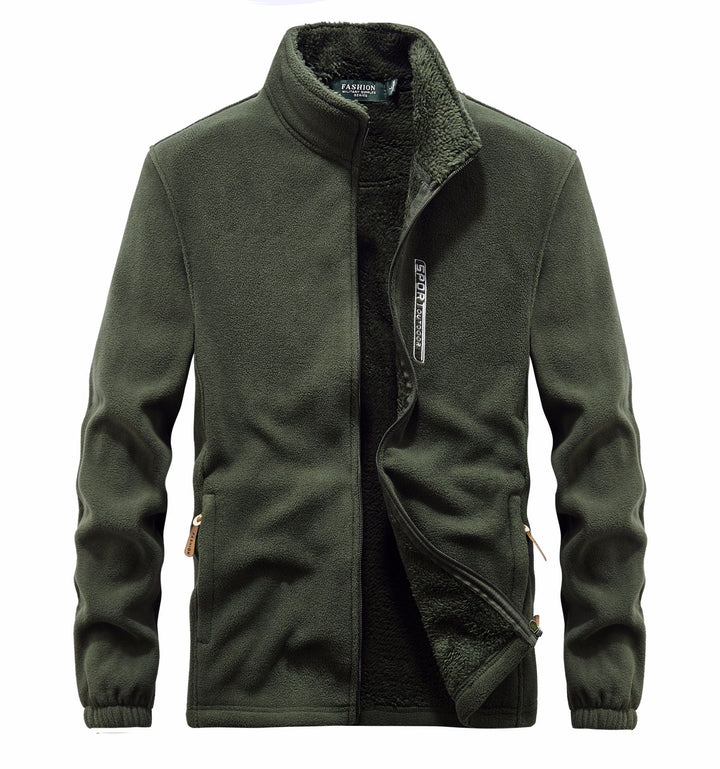 Herren thermoregulierende Fleece‑Blousonjacke mit Sherpa‑Innenfutter und Stehkragen Drune