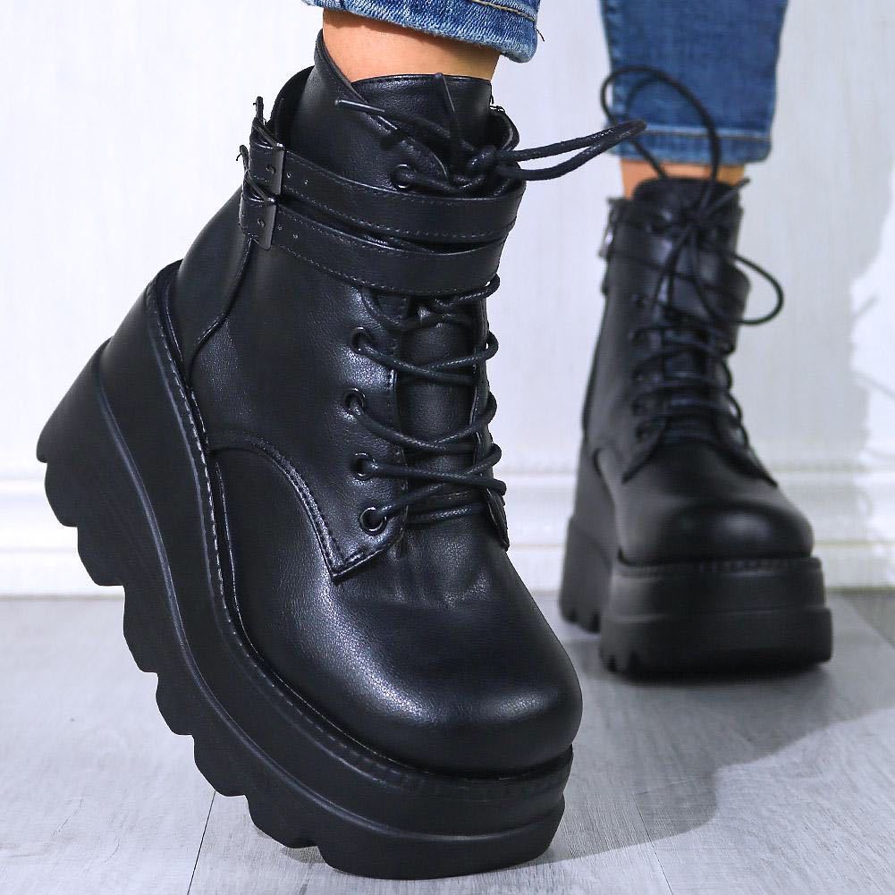 Damen Plateau-Stiefel im robusten Design Drune